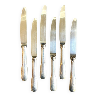 6 Guy Degrenne dessert knives in silver metal