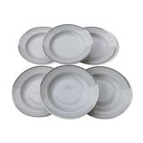 6 Hollow plates, porcelain Limoges, Charles Ahrenfeldt.