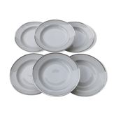 6 Hollow plates, porcelain Limoges, Charles Ahrenfeldt.