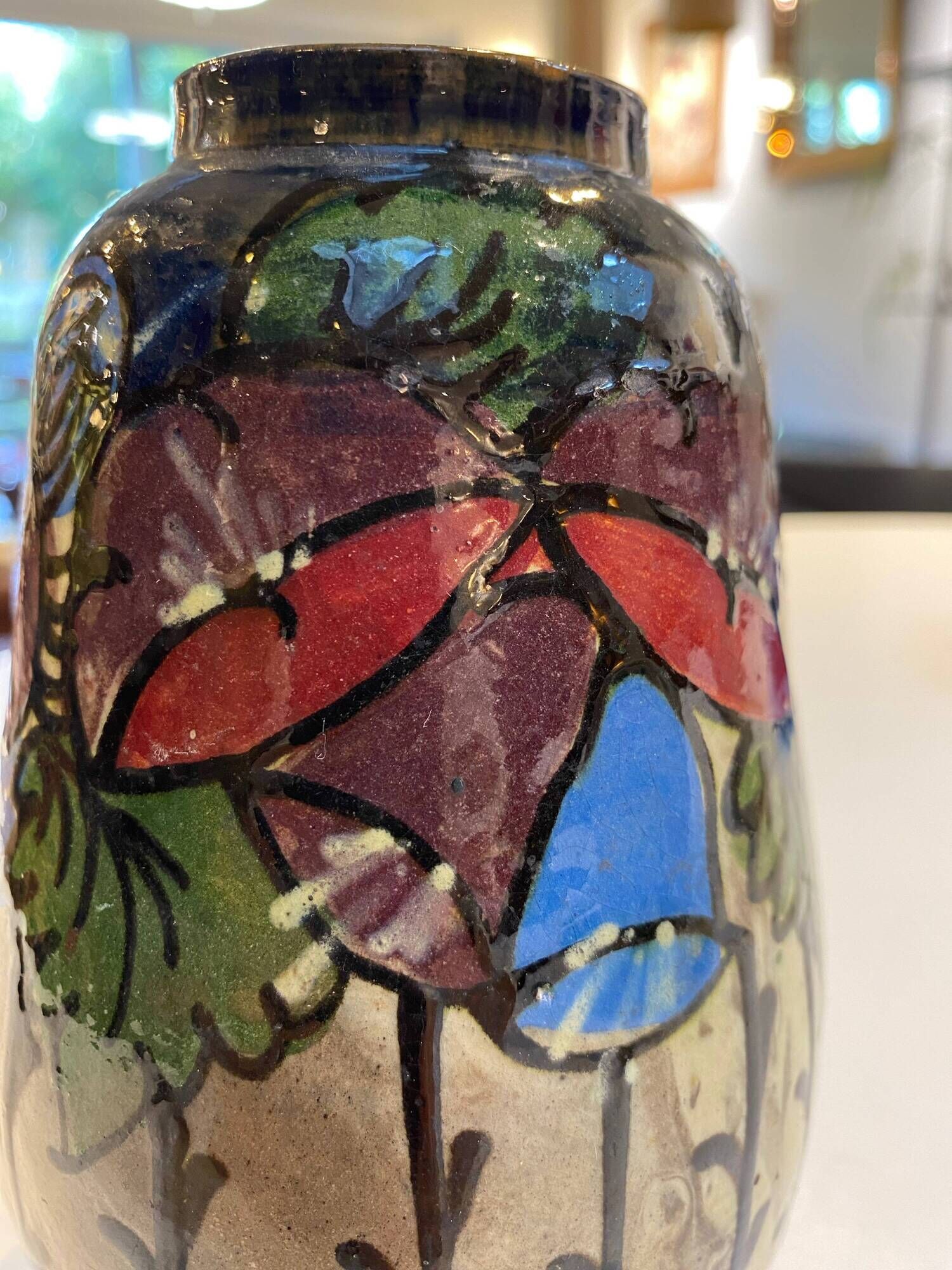 Art Deco Vase Hand-Painted – Carl Gebauer (Bürgel Germany, c. 1920-1930)
