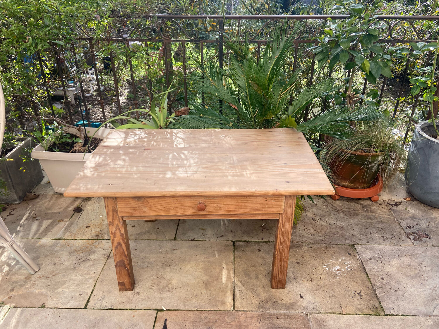 Vintage pine farmhouse coffee table