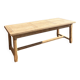 Large renovated family table with 2 extensions in raw solid oak, 3.18m.