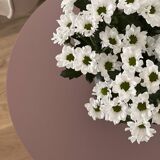 Table d'appoint ronde et cannelée mauve