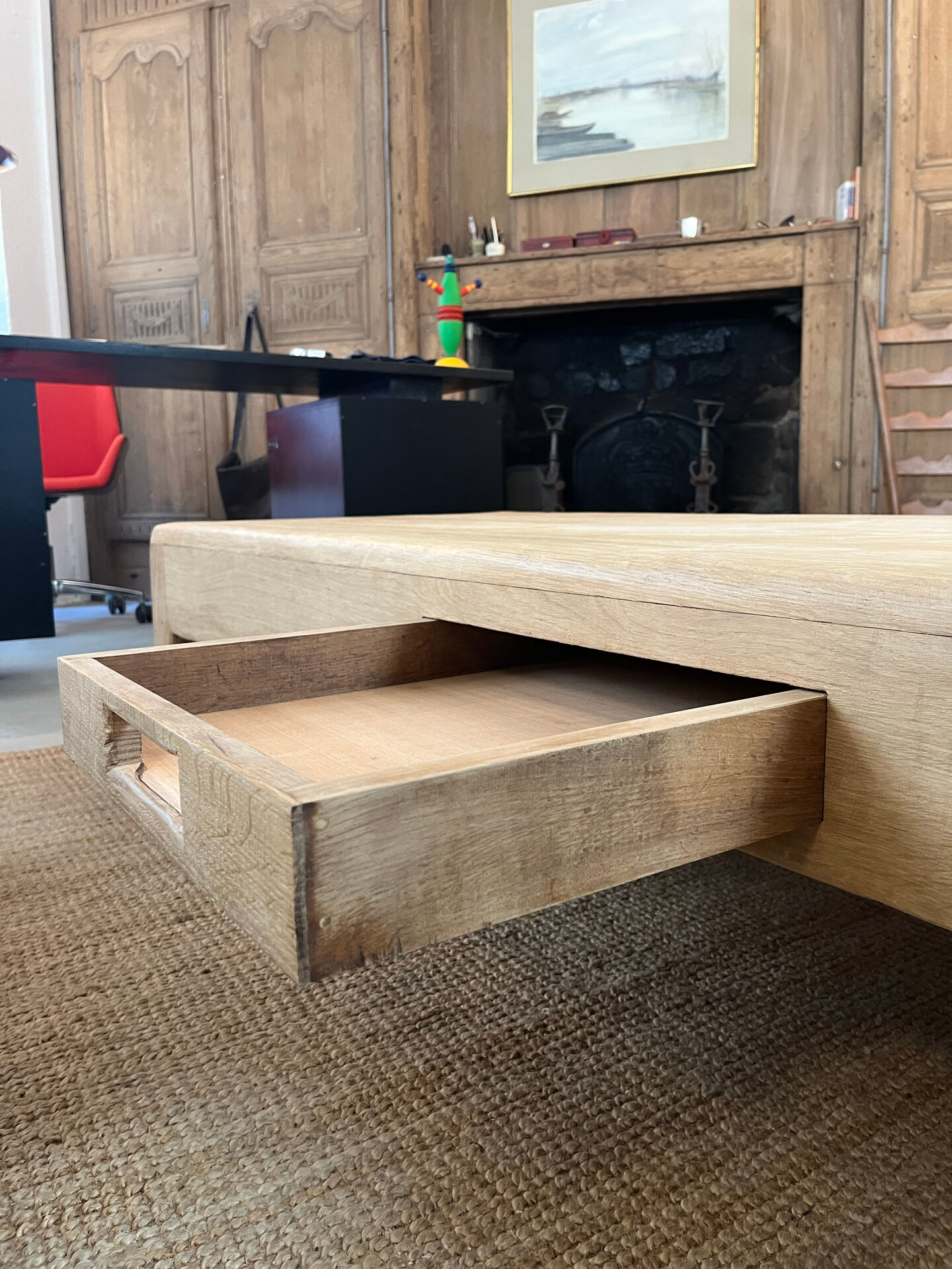 Table basse en chêne blond