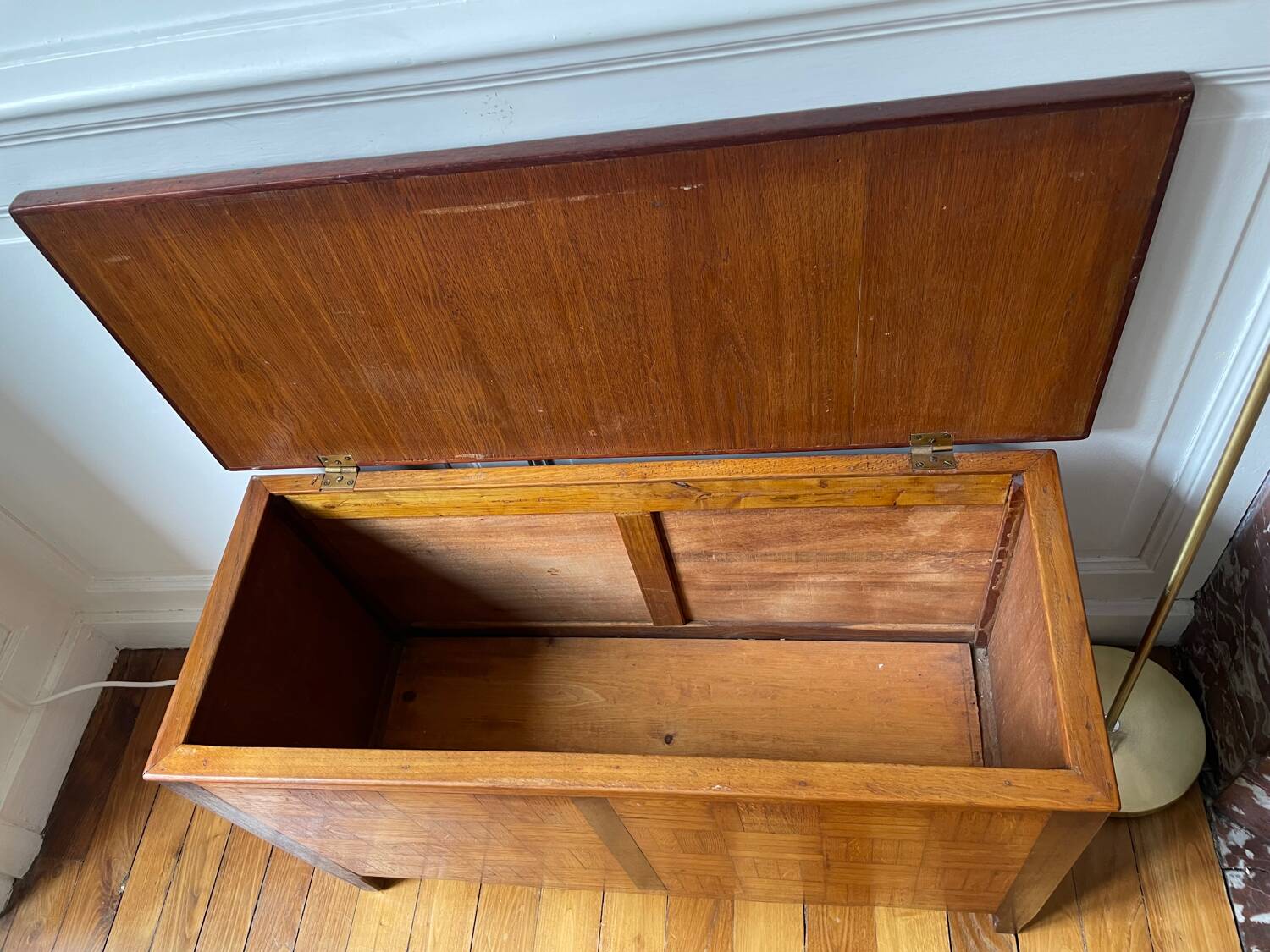 Solid oak toy chest
