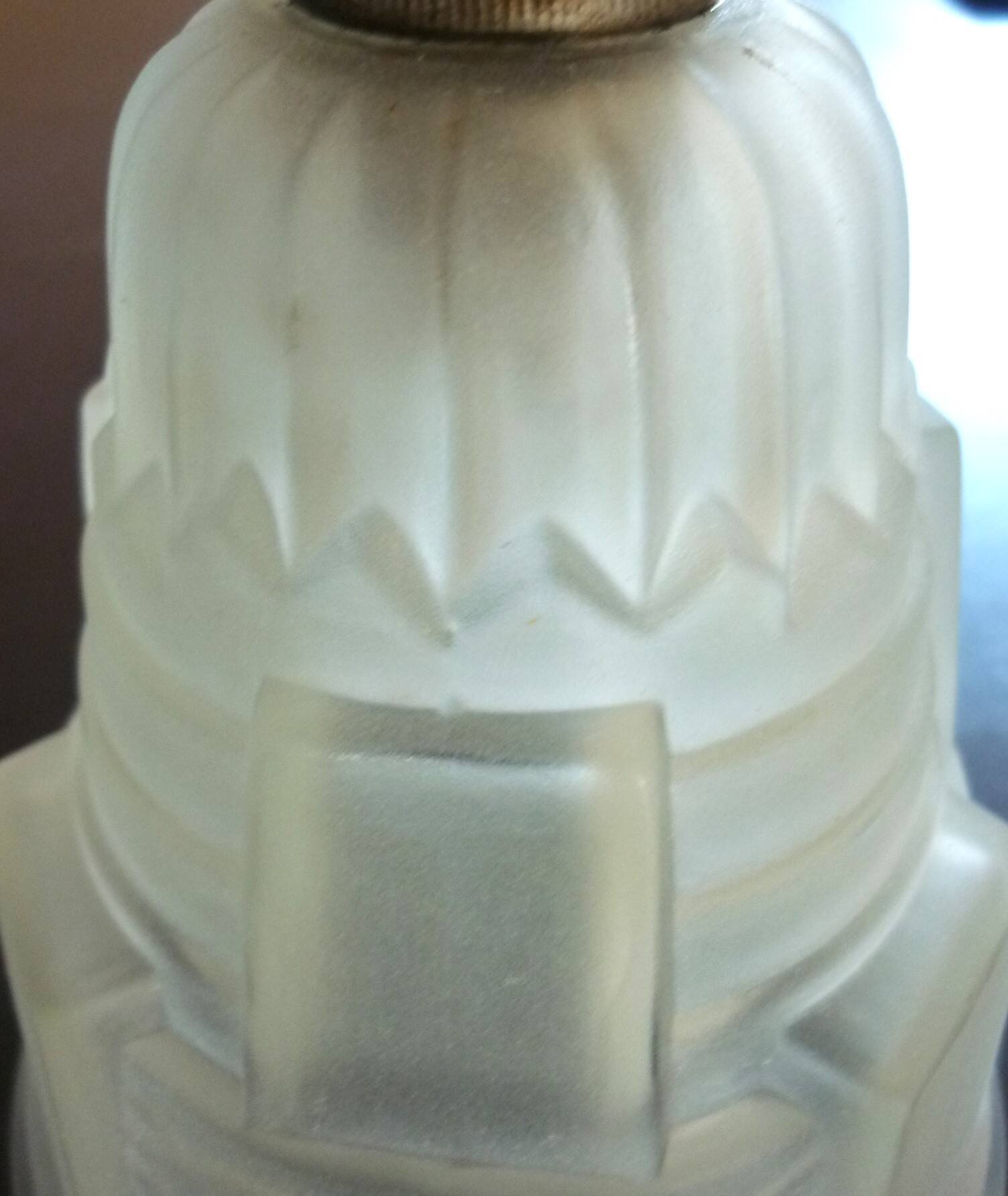 Art Deco wall light, silver-plated bronze, frosted glass, stylized bird decor