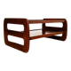 Coffee table in wood and smoked glass