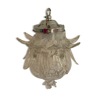 Suspension poire en opaline 1900