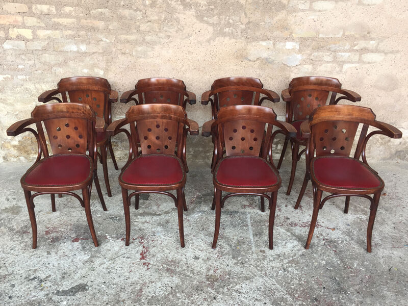 Bistro armchairs, bentwood, Scheepers, made in Belgium