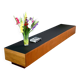 Minimalist XXL lowboard, teak and black top, 1960s
