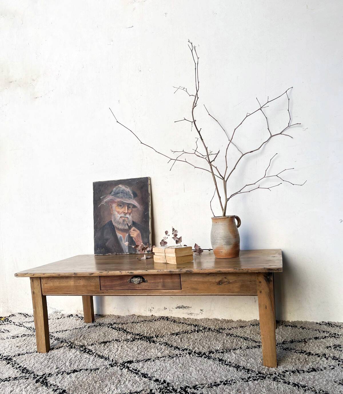 farmhouse coffee table with drawer