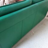 Sofa set and a green leather armchair - 1990s style - Duvivier brand