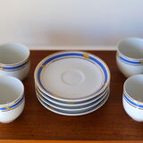 Coffee cups made of fine vintage porcelain blue and gold