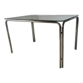 Table in metal chrome and glass 1970