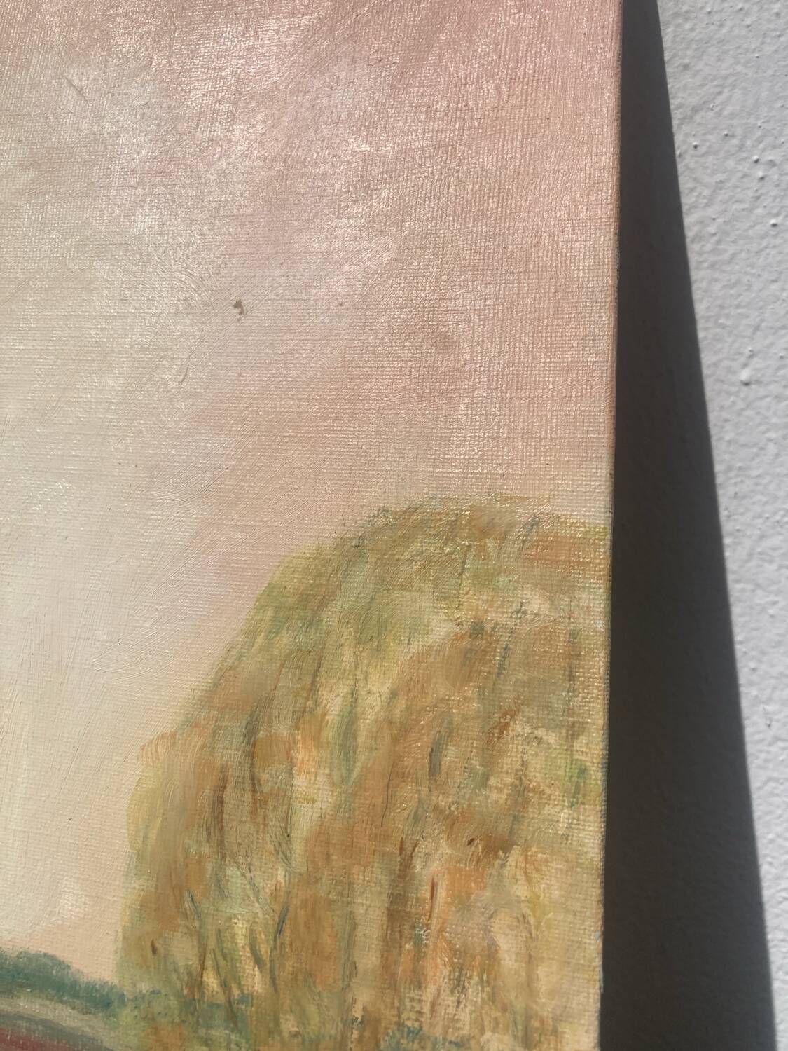Tableau paysage champetre ancien / peinture huile