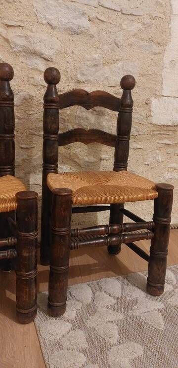 Brutalist chair pair in the style of Dudouyt.
