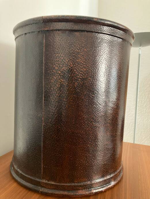 Leather waste paper basket