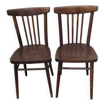 Paire chaise de bistrot thonet estampille tchecoslovaquie vintage