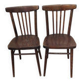 Pair of thonet bistro chairs stamped czechoslovakia vintage
