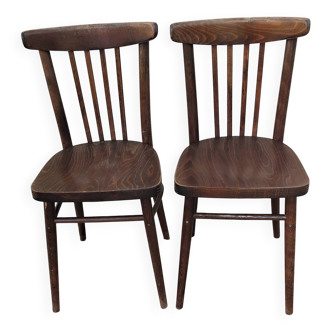 Pair of thonet bistro chairs stamped czechoslovakia vintage