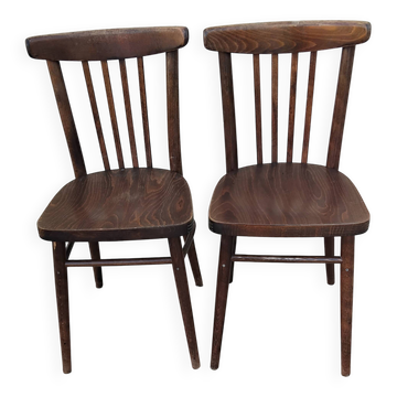 Paire chaise de bistrot thonet estampille tchecoslovaquie vintage