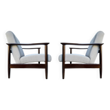 Mid Century Armchairs in Beige Linen, by Edmund Homa, 1960s, Set of Two