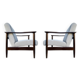 Mid Century Armchairs in Beige Linen, by Edmund Homa, 1960s, Set of Two