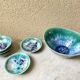 Salad bowl dessert service & 8 ramekins sandstone from the vintage Morvan 70s