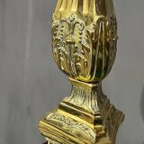 Large solid bronze floor candle holder.