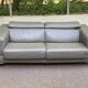Canapé contemporain 3 places en cuir de buffle gris 200cm