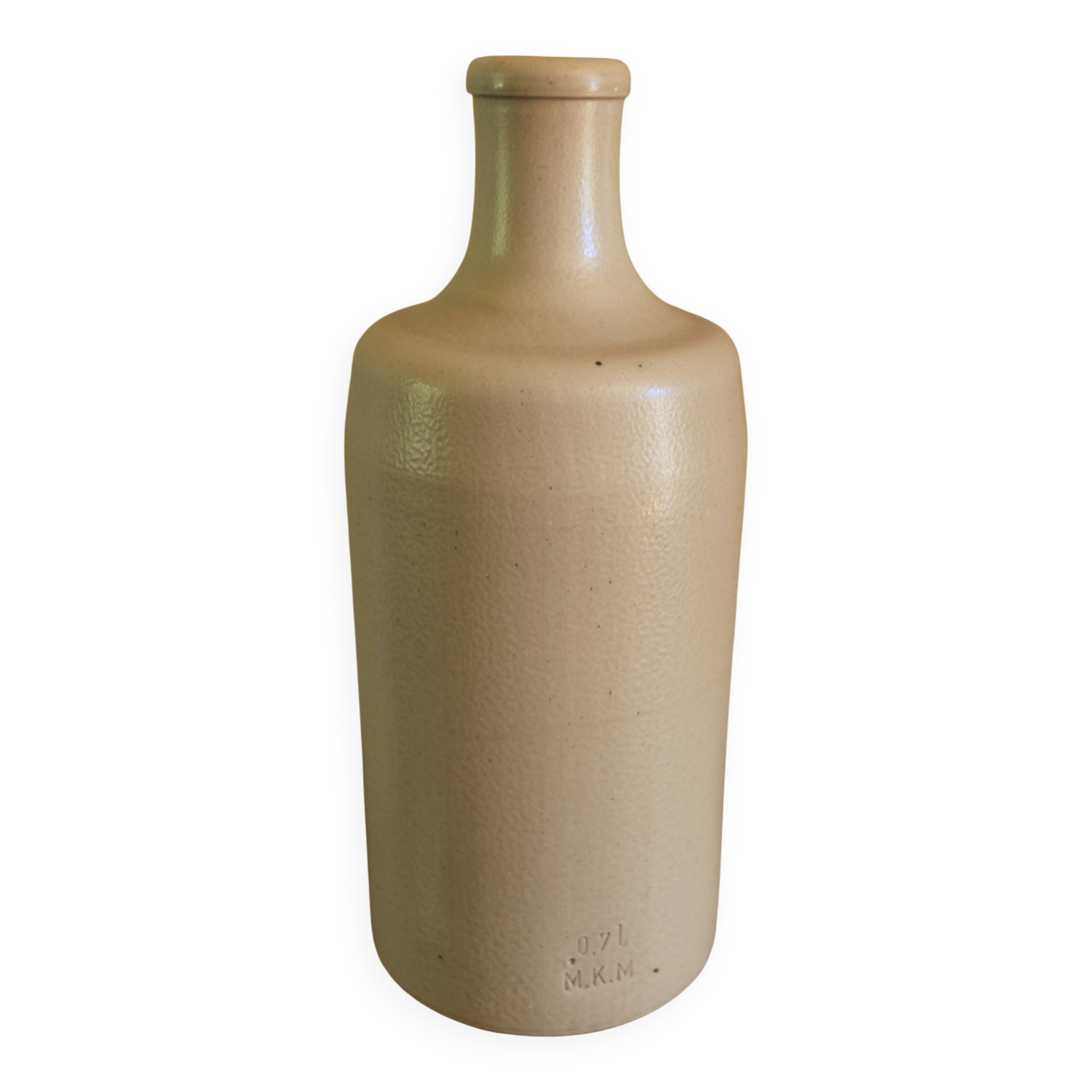Vintage light stoneware liqueur bottle