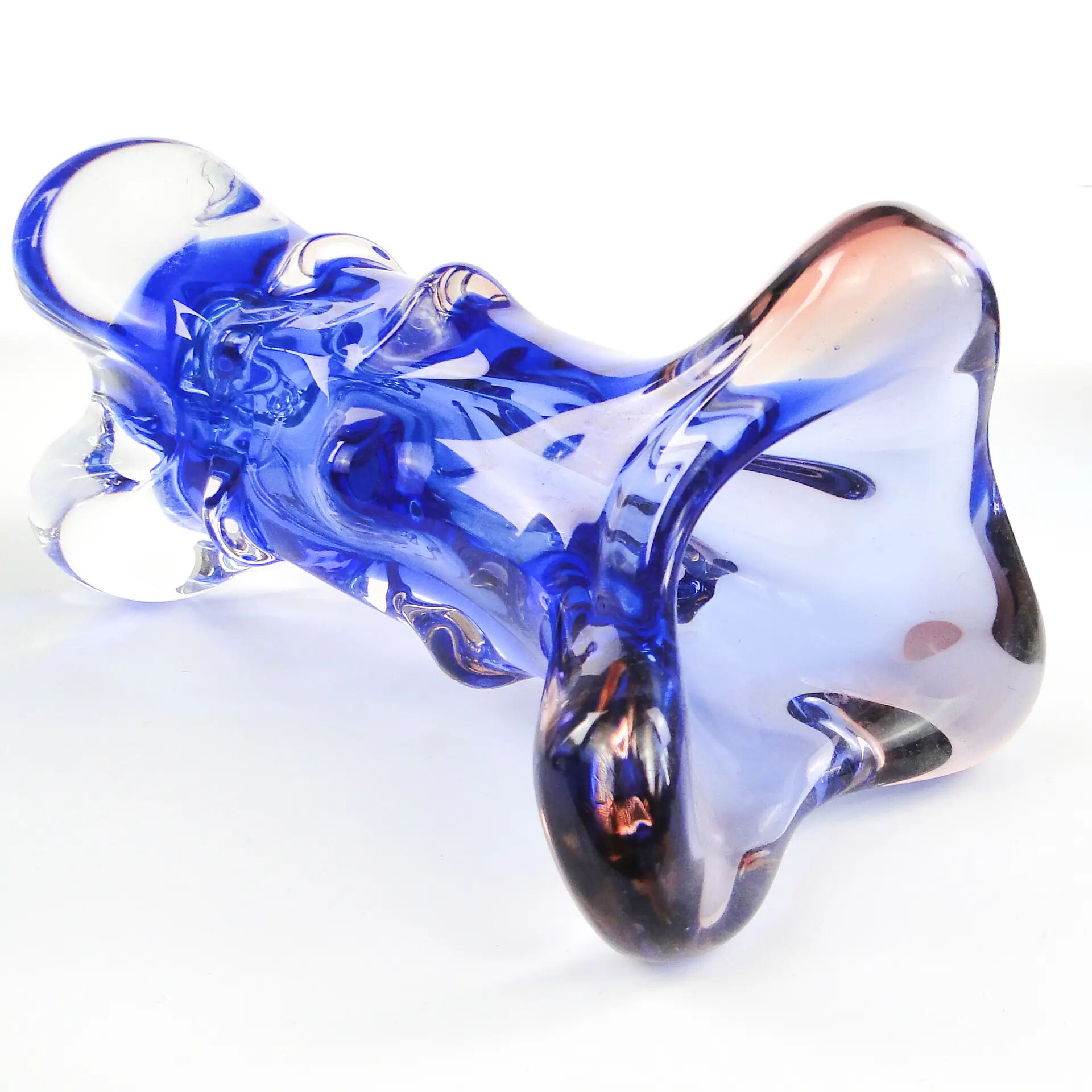 Vase moderne du milieu du siècle, en verre, conçu par J. Hospodka, Tchécoslovaquie, années 1960.