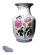 Impressive cracked earthenware vase with polychrome botanical decoration by Wong Lee, 1895, vintage.