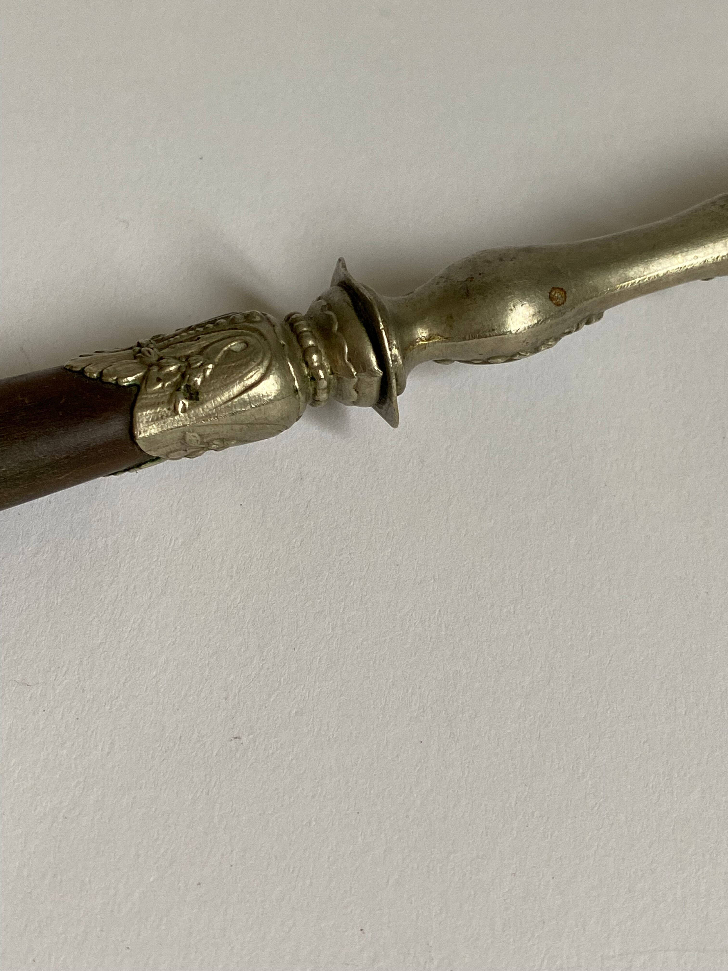 Cuillère en corne et métal argenté