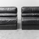 Divan modulaire en cuir noir cinova année '70