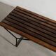 Vintage Mid Century Slatted Wooden Bench Table by Harry Bertoia, 1950s