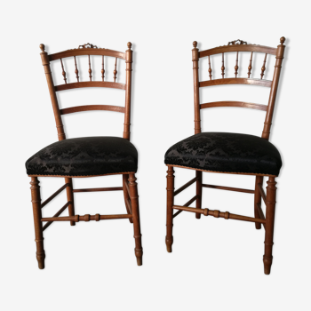 Set de 2 chaises anciennes retapissées