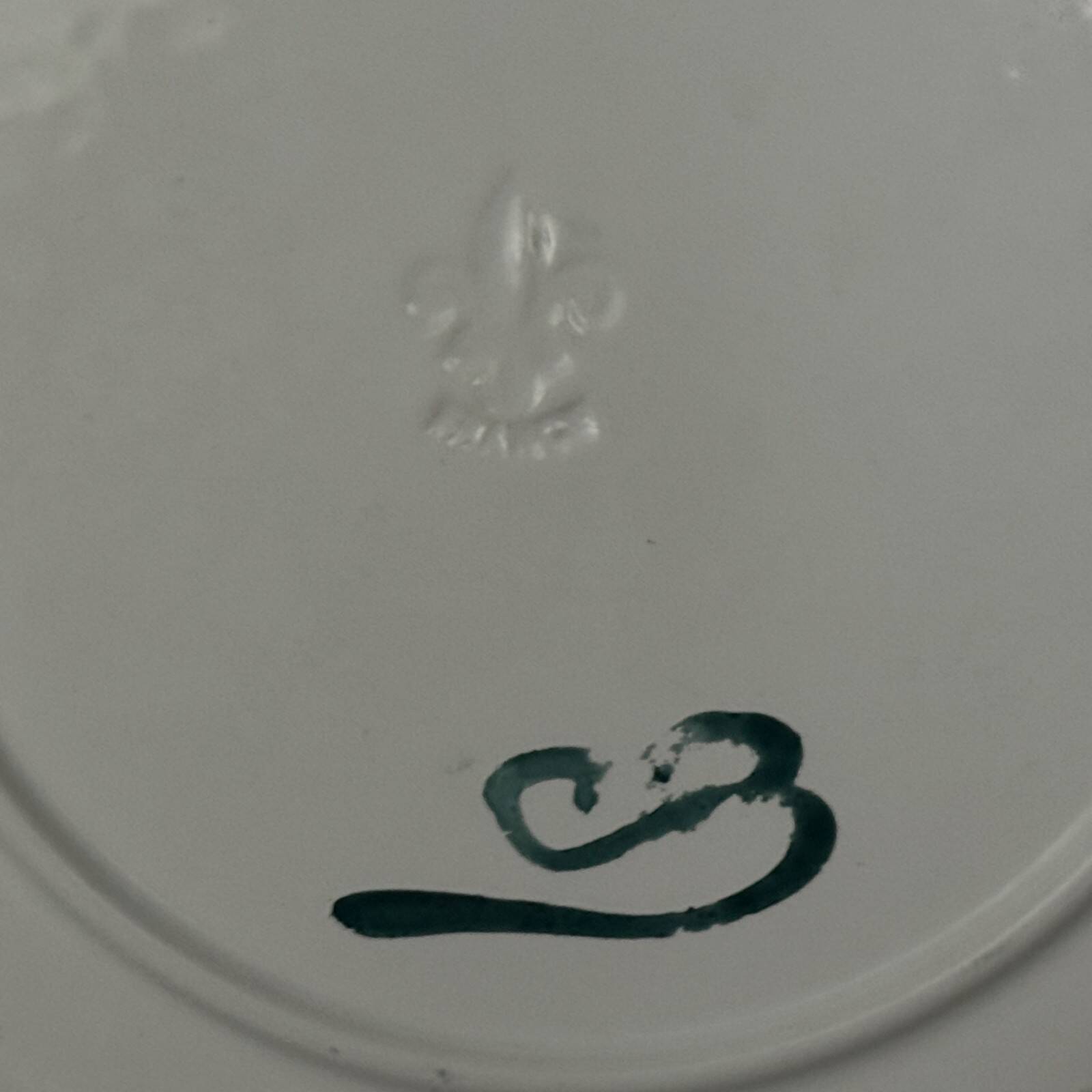 Ceramic plate 1960 female face monogram CD