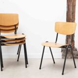 Vintage stackable chair eromes F4 beech anthracite