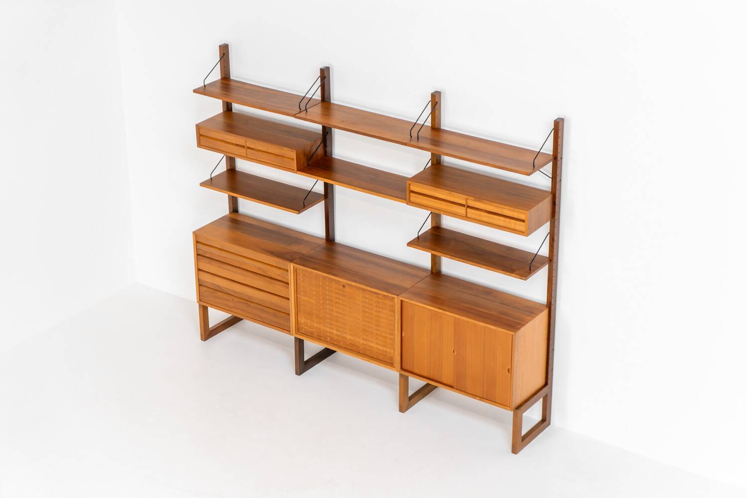Free standing wall unit by Poul Cadovius for Cado (Denmark, 1960s).