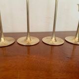 Set of 4 Scandinavian brass candlesticks