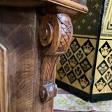 Napoleon III oak and walnut store counter
