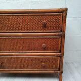 Commode bois et cannage