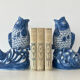 Duo of vases in antique slip