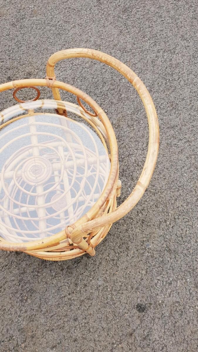 Vintage rattan mini-bar