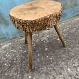 Raw cork oak tripod table