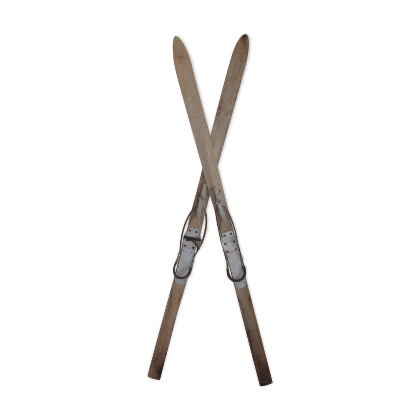 Paire de ski ancien en bois