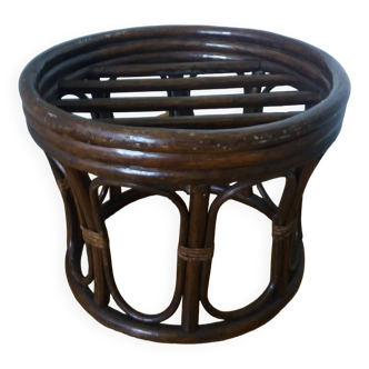 Wicker rattan stool pouf