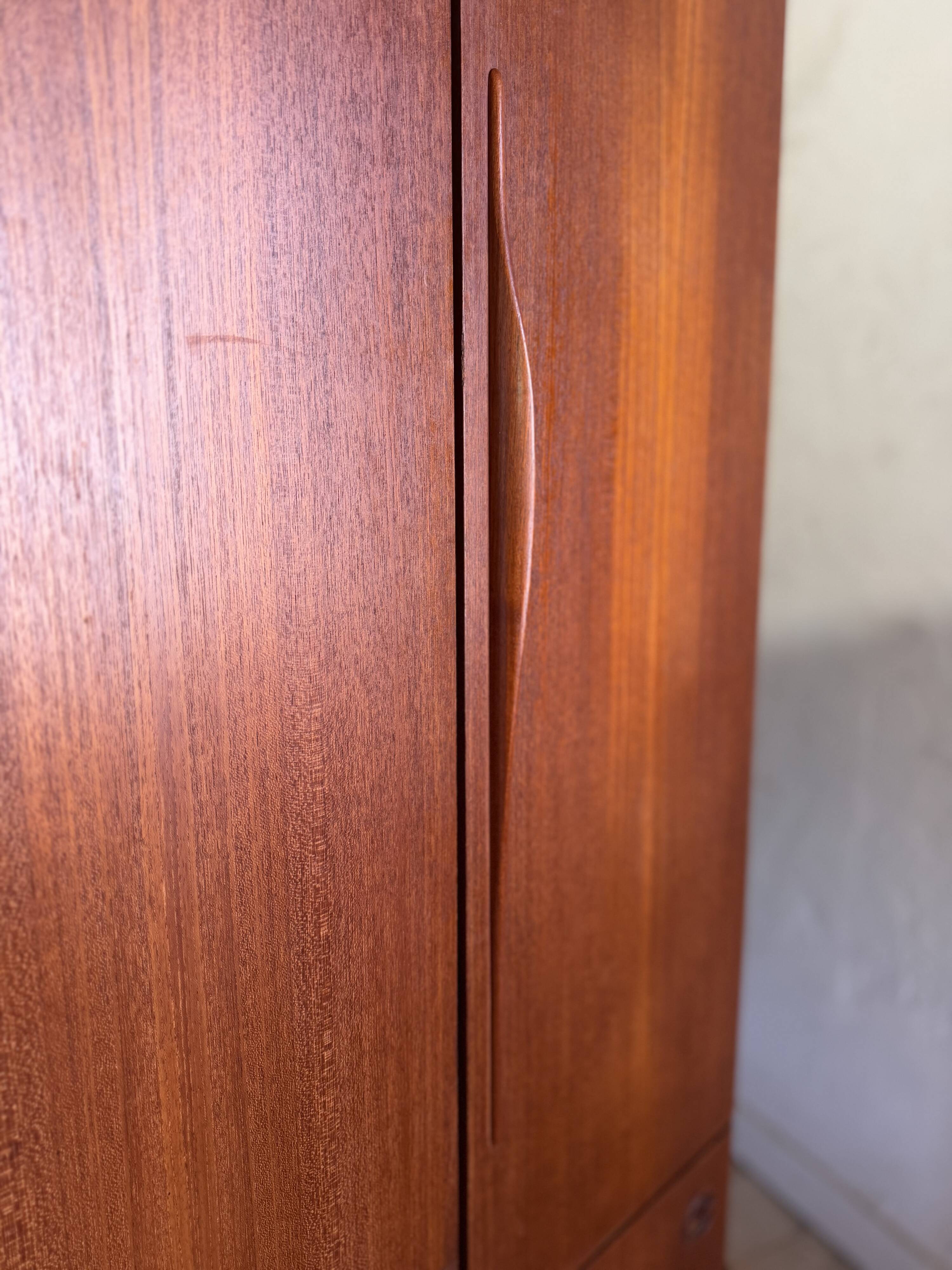 Vintage Scandinavian wardrobe in teak
