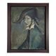 Harlequin, oil on canvas vintage 1950, signed & dated on the back SB